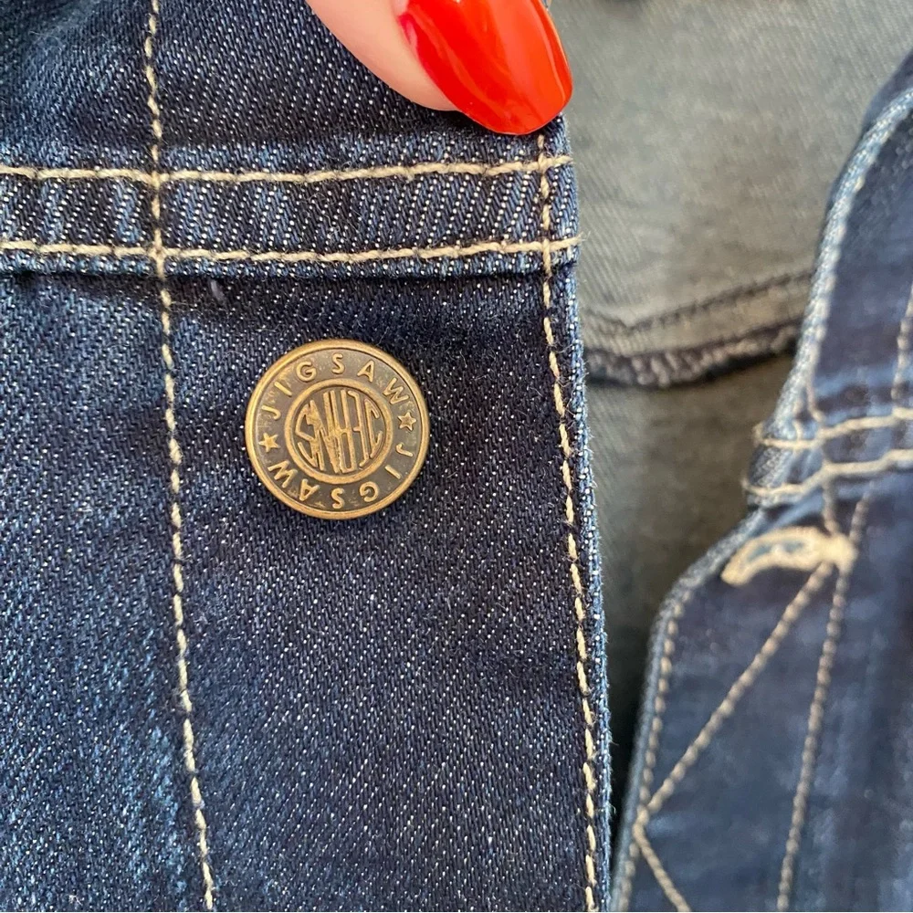 JIGSAW Classic Waist Length Denim Jacket in Dark Indigo size Women’s 12